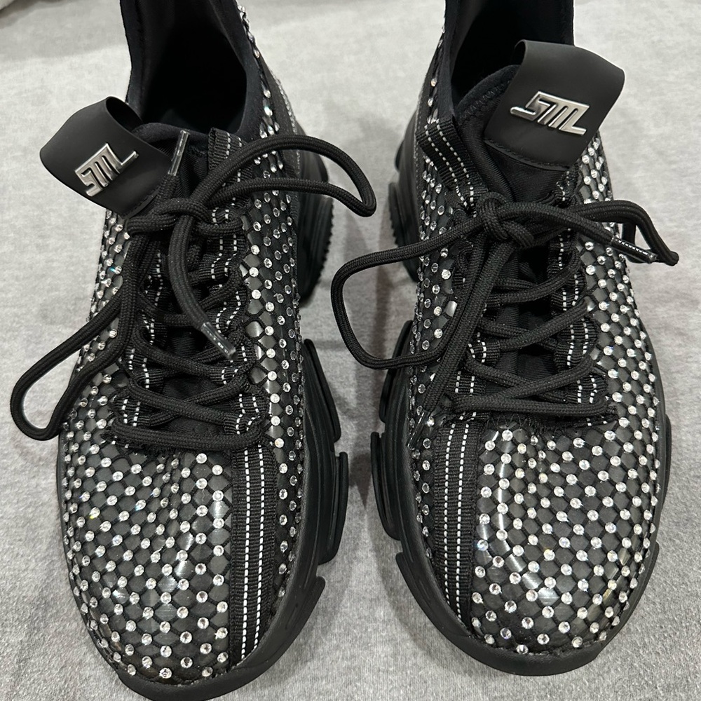 Steve Madden Black Sneakers with Silver Accents